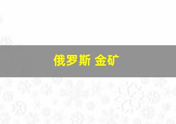 俄罗斯 金矿